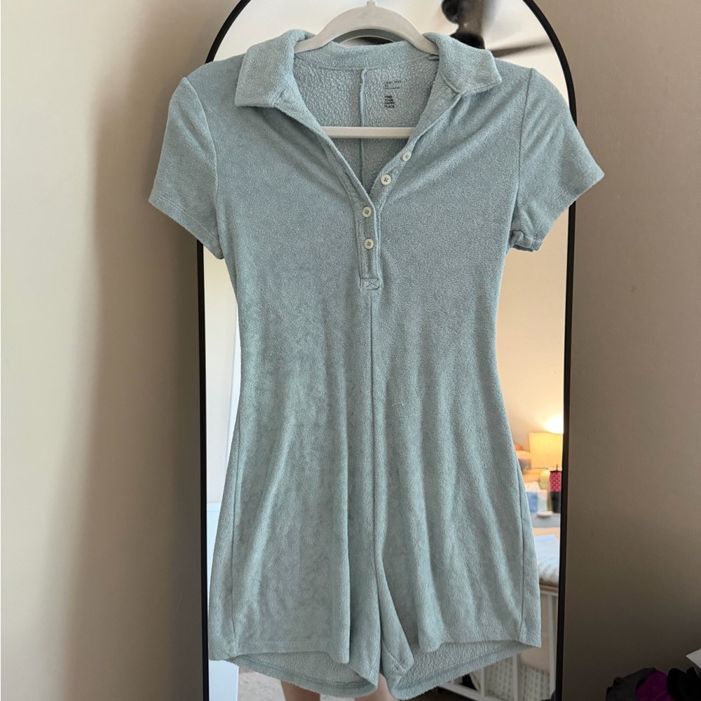 Gilly Hicks Light Blue Terry Polo Romper